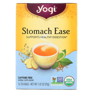 Yogi Organic Stomach Ease Herbal Tea - 16 Tea Bags - Case Of 6