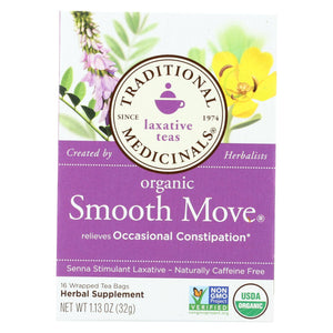 Traditional Medicinals Organic Smooth Move Herbal Tea - 16 Tea Bags - Case Of 6