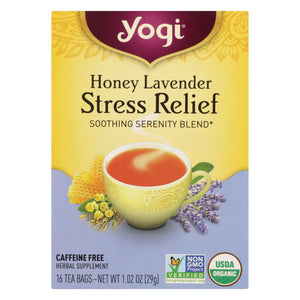 Yogi Stress Reliefherbal Tea Caffeine Free Honey Lavender - 16 Tea Bags - Case Of 6