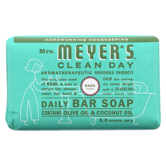 Mrs. Meyer's Clean Day - Bar Soap - Basil - 5.3 Oz - Case Of 12