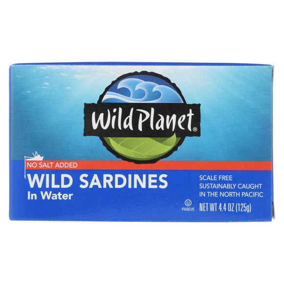 Wild Planet Sardines In Water - Case Of 12 - 4.375 Oz.