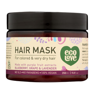 Ecolove Hair Mask - Purple Fruit Hair Mask For Colored And Very Dry Hair  - Case Of 1 - 11.8 Oz.