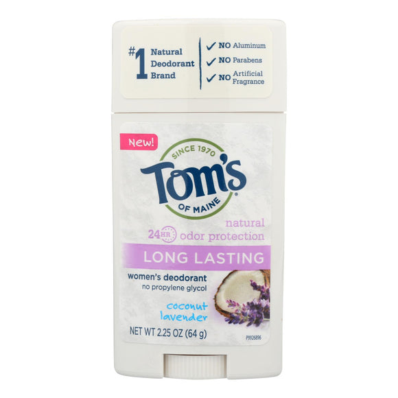 Tom's Of Maine - Deodorant - Coconut Lavender - Case Of 6 - 2.25 Oz.