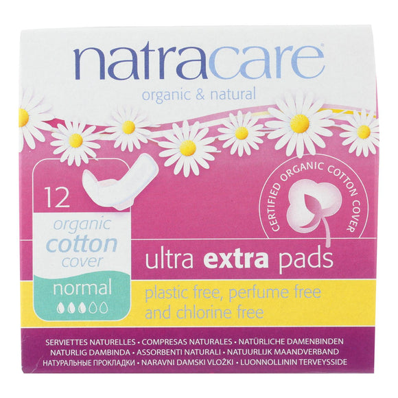 Natracare Ultra Extra Pads W/wings - Normal -  12 Count