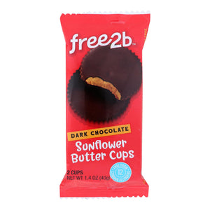 Free 2 B - Sun Cups Dark Chocolate 2-cup - Case Of 12-1.4 Oz