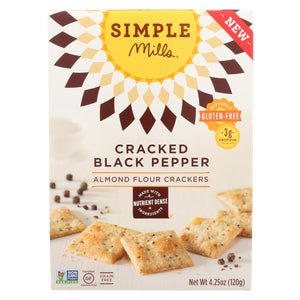 Simple Mills Cracked Black Pepper Almond Flour  - Case Of 6 - 4.25 Oz