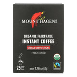 Mount Hagen - Organic Fairtrade Instant Coffee 25 Single Serve Sticks 25ct - Case Of 8 - 1.76 Oz