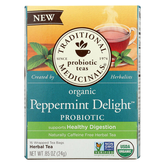 Traditional Medicinals - Probtc Tea Pprmnt Del - Case Of 6 - 16 Bag